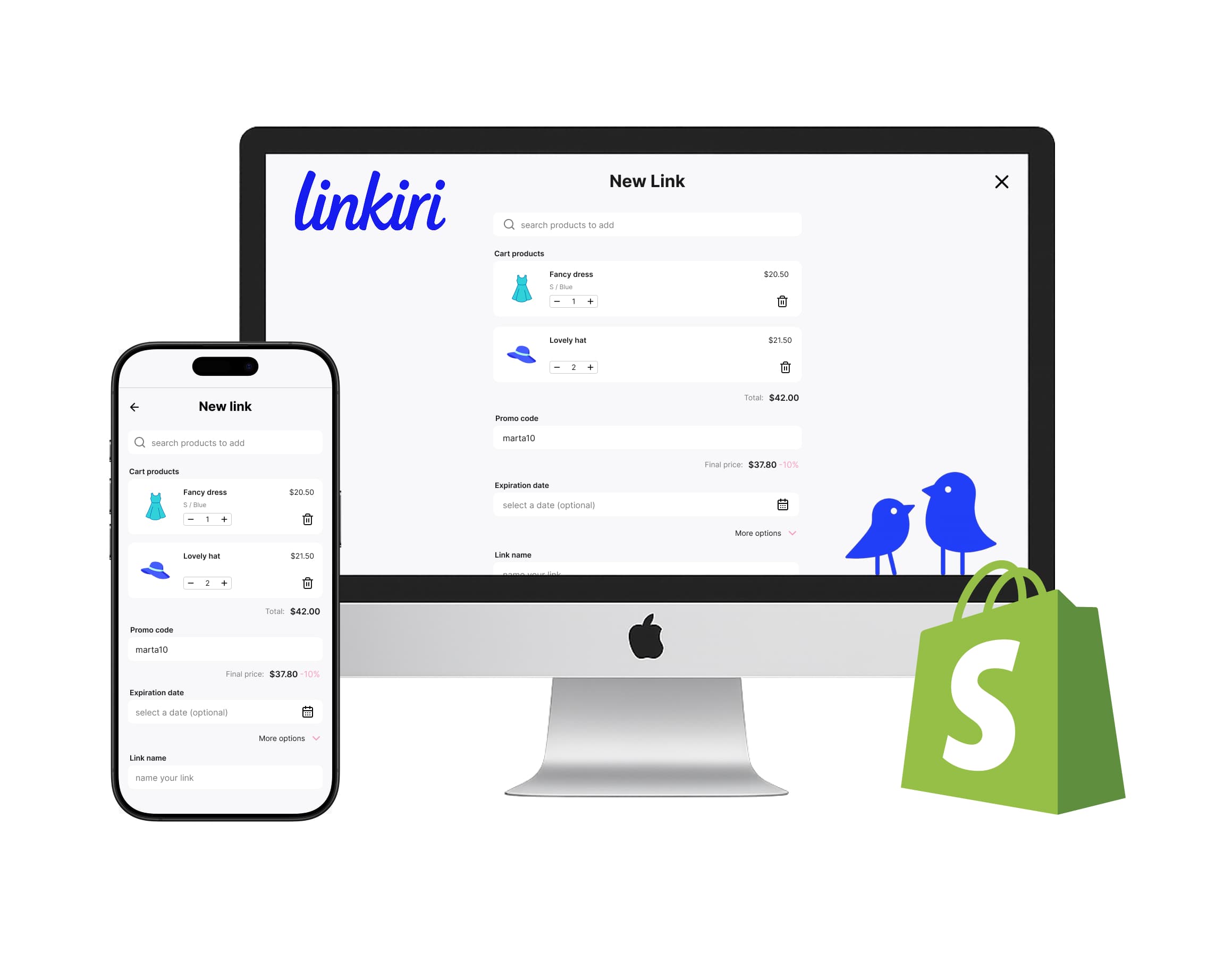 Linkiri - Create cart links for Shopify on mobile and desktop